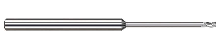 Picture of Harvey Tool 48930 Dia 0.03 LOC 0.0450 OAL2.50 End Mill Standard Flute Standard Helix Carbide Uncoated Single End Square Sharp